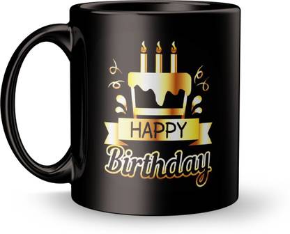 Earnam Happy Birthday Golden Background Best design printed Ceramic Coffee Mug