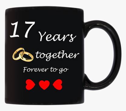 JAIPURART "17th Year Wedding Anniversary Gift For Him And Her" "17th Year Relationship mug" "17 Years Of Love Celebration" "Best Anniversary Gift" "17th Anniversary For Husband & Wife" 16th Year Complete In A True Relationship" Best Gift For A True Love Ceramic Coffee (330 ml) Ceramic Coffee Ceramic Coffee Mug