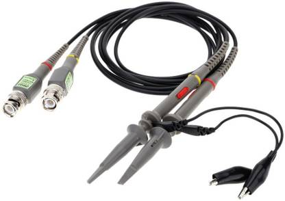 Connectinfotech P6100 2Pcs High Precision Oscilloscope Probe 1X 10X 100MHz Alligator Clip Test Probe Digital Oscilloscope
