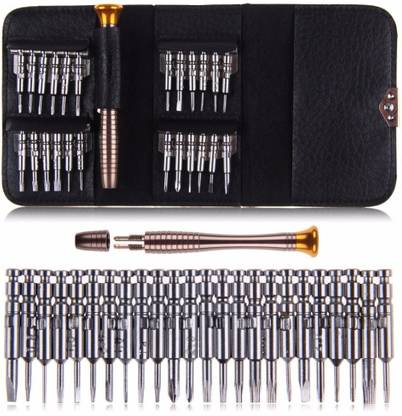 YUV'S 25 in 1 Pocket Repair Tool Kit for Cell Phone Laptop ,TV and Other Electronic Devices Standard Screwdriver Set (Pack of 25) Precision Screwdriver Set