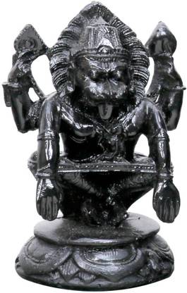 Sri Krishna Culture Small Narsimha Murti-Black Colour-Hindu God and Goddess Idol/Statue/Murti/Figurine(3")-Polyster Resin Decorative Showpiece  -  7.62 cm