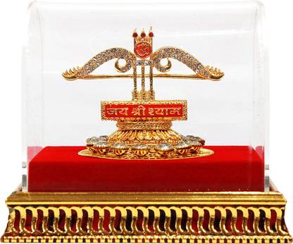 Shri Ram Creations Teen Baan Dhari Khatu Shyam Symbol with Acrylic Cabin-ate Decorative Showpiece  -  10.5 cm