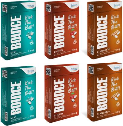 RUBICON BOUNCE Mini Lozenge | Mint, Cherry, Cinnamon Flavour, Sugar Free | Helps Quit smoking | 60 count Smoking Cessations