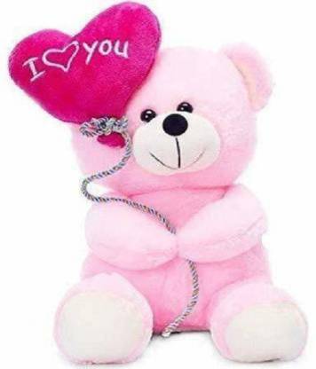 Saubhagye Cute bolloon Teddy Bear Valentine Best Love Gift for Her-Wife-Women-Girlfriend-Pink ,30cm - 30 cm (Pink)  - 30 cm