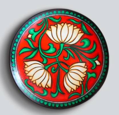 Kalakatta Art Studio Hand-Painted Ceramic Wall Plate - Kerala Mural