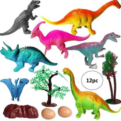 Mallexo Realistic Dinosaur Toy Set for Kids Play Safely Jurassic World Toy Set of 12PCS Dinosaur Toy for Kids Multi-Colored Animal Action Figure ( dianasour Action Figure- Animal Toys for Kids )