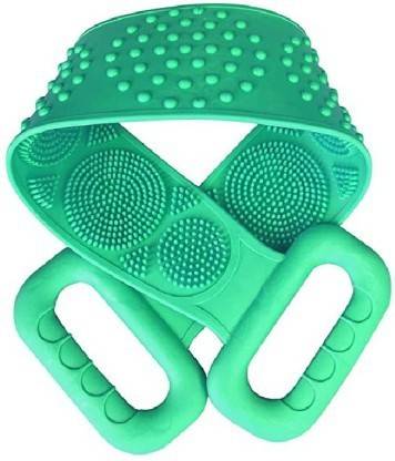 Jariso Silicone bath brush for shower-Bath&Body Brush,Back scrubber for Shower pull-tab double-sided long strip silicone bath belt, Exfoliating Texture shower brush 32