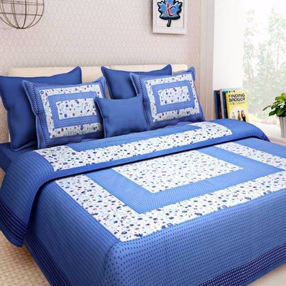 Saba Dream Collection 200 TC Cotton Double Floral Flat Bedsheet