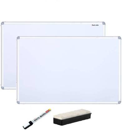 JS MART One Whiteboard reversible, double side Whiteboard Nova 2' feet x 1.5' foot White board