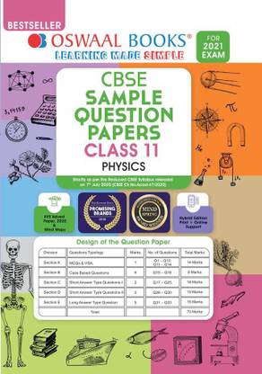 Oswaal CBSE Sample Question Paper Class 11 Physics Book (For 2021 Exam)