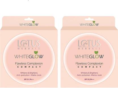 LOTUS HERBALS Whiteglow Flawless Complexion Compact SPF25 PA+++ (Pack of 2) Compact