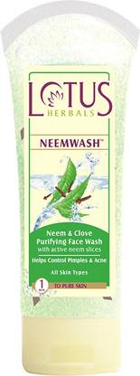 LOTUS Herbals Neemwash Neem And Clove Purifying  With Active Neem Slices 80 G Face Wash