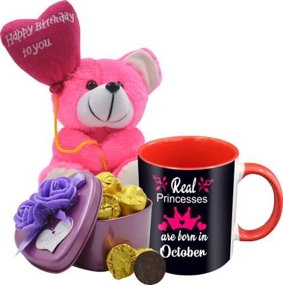 Midiron Birthday Special Gifts, Dark Chocolate With Printed Ceramic Mug and Happy Birthday Quoted Teddy For Your Special One's IZ19Choco15Tinbox4PurMUrTHB-DTBirthday-62 Ceramic, Silk Gift Box