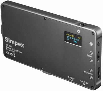 IJJA Simpex RGB Pocket LED Light with Built in 4000MAh Rechargeable Battery 12000 lx Camera LED Light