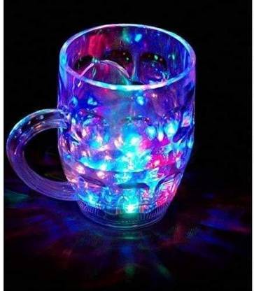 Aneesha Rainbow Magic Color Cup With LED Light Use For Use For Parties Glass Beer Mug