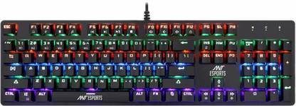Ant Esports MK3200 Multicolor LED Backlit Mechanical Gaming Wired USB Standard Gaming Keyboard Compatible with Desktop, Laptop, Mac