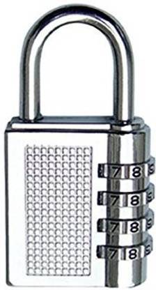 Parrys Retail 4 Digit Travel Resettable Password Padlock Padlock Padlock (Silver) Wheel Lock