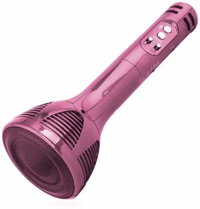 Adieu Venture BHAWNA 269 Wireless Bluetooth Condenser Handheld Microphone Stand with HIFI Speaker Audio Recording for Cellphone Karaoke Mike (pink) Bluetooth Microphone