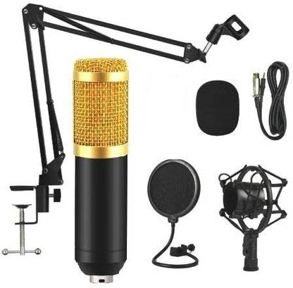 VIBOTON Condenser Mic Stand with Pop Filter Set Mike for Singing Kit Studio Microphone for Voice Recording Song Music Youtubers Gaming Streaming Podcast Boom Arm Mirophone