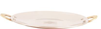 IndianArtVilla Handmade 8" Tava Platter - Steel and Copper Serving Indian Food Tray - Platter for Indian Dishes use in Restaurant Home Tawa 20.3 cm diameter