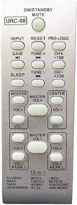 BhalTech URC-98 10-in-1 Universal Home Theater Compatible with Ricardo Mack John Barrel IMPEX Target HUMAX HT-09  and More I-Bell MITSUN KINGSONIC Remote Controller