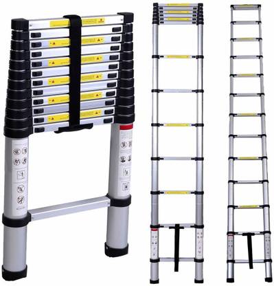 VTech ALUMINIUM TELESCOPIC STEP LADDER 3.2 MTR EXTENSION FOLDABLE 10.5 FT CERTIFIED EN131 Aluminium Ladder