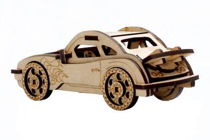 ELYSIUM CREATION Wooden Puzzle Sports Car - Wooden, DIY, Build Your own, Construction Toy, Modeling Kit - MDF Toys Car