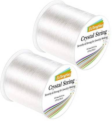 EuTengHao 0.8Mm Crystal String Elastic String For Beads Bracelet,240M Elastic Cord Stretchy Bracelet String Bead Sting Cord For Je