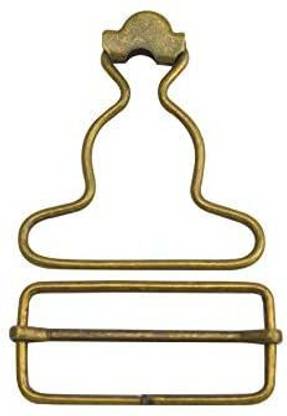 Wuuycoky 1.5" Inner Width Bronze Suspenders Replacement Gourd Buckle With Rectangle Ring Slider No-Screw Buttons Pack Of 15 Sets