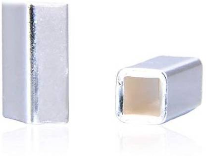 Adabele 10Pcs 925 Sterling Sleek Long Square Tube 7Mm Connector Beads (Large Hole ~ 2Mm) For Jewelry Craft Making Ss373