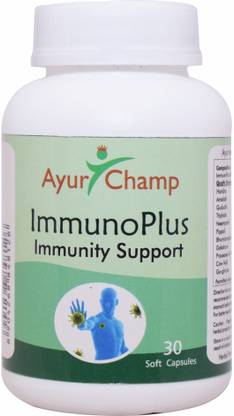 Ayur Champ ImmunoPlus Immunity Support - 30 Capsule - Pack of 4