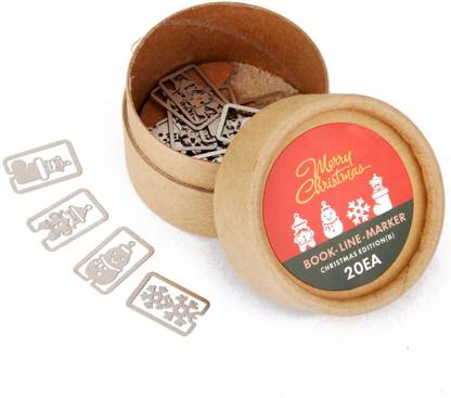 Maxxlite 20pcs 4 styles Metal Bookmarks Souvenirs Box Line Marker with Box -Christmas Bookmarks Bookmark