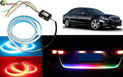 Selifaur D21 Ice Blue & Yellow DRL LED Brake with Side Turn Signal & Parking Indication Trunk,Boot,Dicky Light Car Fancy Lights