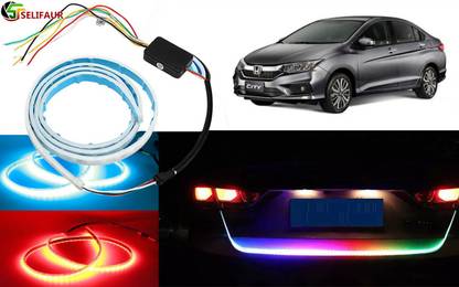 Selifaur D2 Ice Blue & Yellow DRL LED Brake with Side Turn Signal & Parking Indication Trunk,Boot,Dicky Light Car Fancy Lights