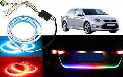 Selifaur D42 Ice Blue & Yellow DRL LED Brake with Side Turn Signal & Parking Indication Trunk,Boot,Dicky Light Car Fancy Lights