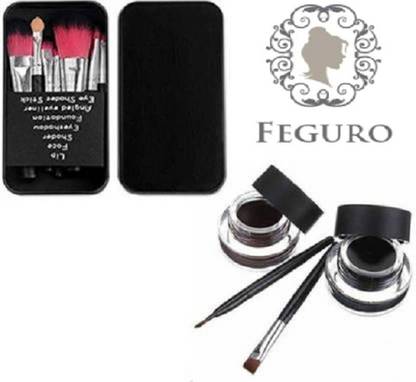 FEGURO Professional Make up Brush Black With Gel Eye Liner