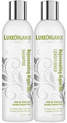 LuxeOrganix Moroccan Oil Shampoo and Conditioner: Sulfate Free for Color Treated and Keratin Hair TreatmentsSodium Chloride Free,