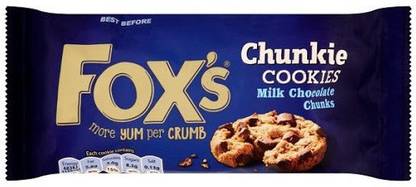 FOX'S Chunkie Cookies Milk Chocolate chunks, 180g Cookies Biscuit