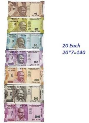 soniya enterprises Gag Toy for Kids Fake Notes Combo (40*7=280 Notes) (Rs.10, Rs.20, Rs.50, Rs.100, Rs.200, Rs.500, Rs.2000 Notes) Fake notes nakli notes Dummy Notes notes Nakli Notes :: Fake Notes Gag Toy