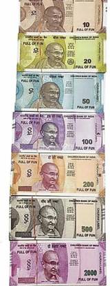 OYD Fake Notes Combo (50*7=350 Notes) (Rs.10, Rs.20, Rs.50, Rs.100, Rs.200, Rs.500 Fake Money Toy :: Gag Toy Gag Toy