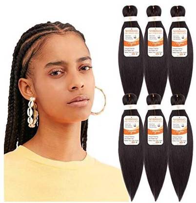 Nayoo Pre Stretched Braiding  Professional Hot Water Setting Synthetic Fiber Crochet Braids Braiding Yaki Texture  Ext Hair Extension