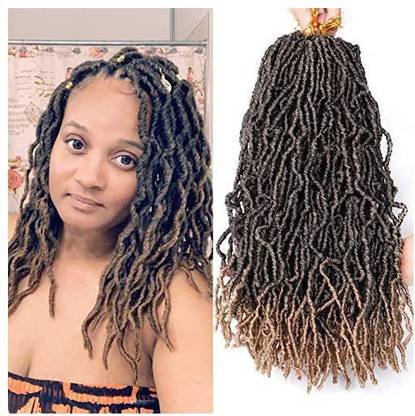 Mtmei hair 6 Packs Faux Locs Crochet  Goddess Locs Dreadlocks Extension 18 21 Strands Soft Locs Crochet Braids Curly Faux Locs Hair Extension