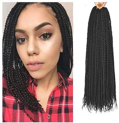 AliLeader 16 Box Braids Crochet  - 6 Pack 16 Inch Crochet Braids 132 Strands 1Cm In Diameter 3X Synthetic Braiding  Extens Hair Extension