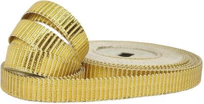 De-Ultimate CWG0271 (18 Mtr and 1.5cm Width) Golden Shining Ribbon Gota Trim Laces for Clothes Apparels Embellishment Parties Invitation Card Decorations Gift Wrapping Hobby and School Crafts Project Work Lace Reel