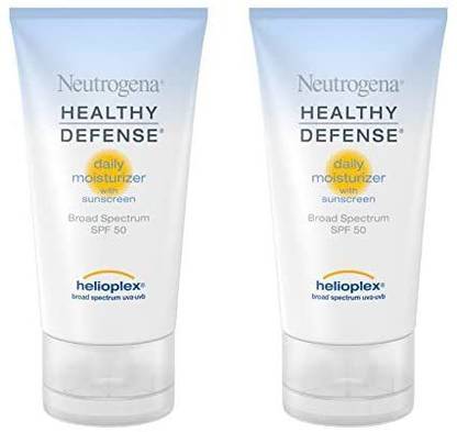 NEUTROGENA Healthy Defense Daily Moisturizer with SPF 50 and Vitamin E, Lightweight Face Lotion with SPF 50 Sunscreen and Antioxid