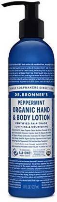 Dr. Bronner's Organic Lotion(8 Ounce)Body Lotion and Moisturizer, Certified Organic, Soothing for Hands, Face and Body, Highly