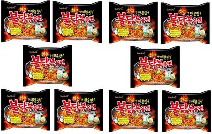 Samyang Stir Fried Korean Instant Noodles- 700gm (135gm*10)(Imported) ( Pack of 10) Hakka Noodles Non-vegetarian