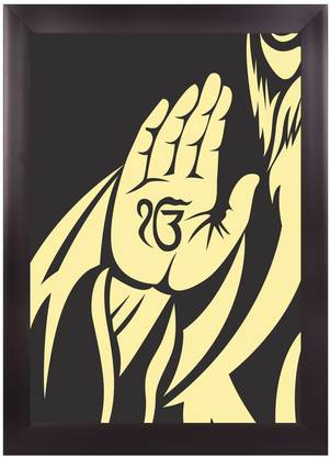 Engineered Wood Ek Omkar Photo Frame 35x50 Cm Paper Print