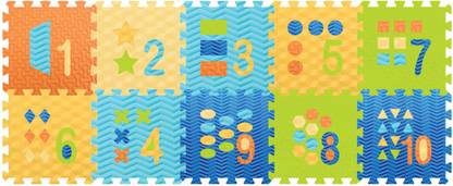 Sunta Number (1-10) & Shape Puzzle Mat (Different Texture _ 320X320X10mm)