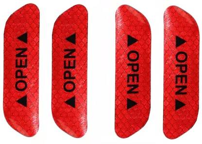 DKNBS 4 Door Open Reflector Sticker Universal Car Door Safety Warning Anti-Collision Reflector 25 mm x 0.095 m Red Reflective Tape